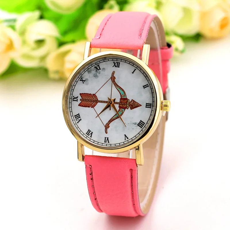 CMK Bow arrow ShooterFashion Casual Quartz Watch Women Rhinestone Leather Strap Relogios Feminino Birthday Christmas gift | Наручные часы