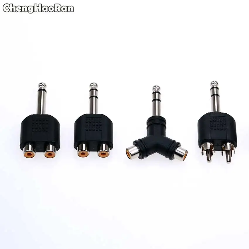 ChengHaoRan 6 35 мм 1/4 &quotштекер стерео 2 Двойной RCA Женский/Мужской Джек Y сплиттер аудио