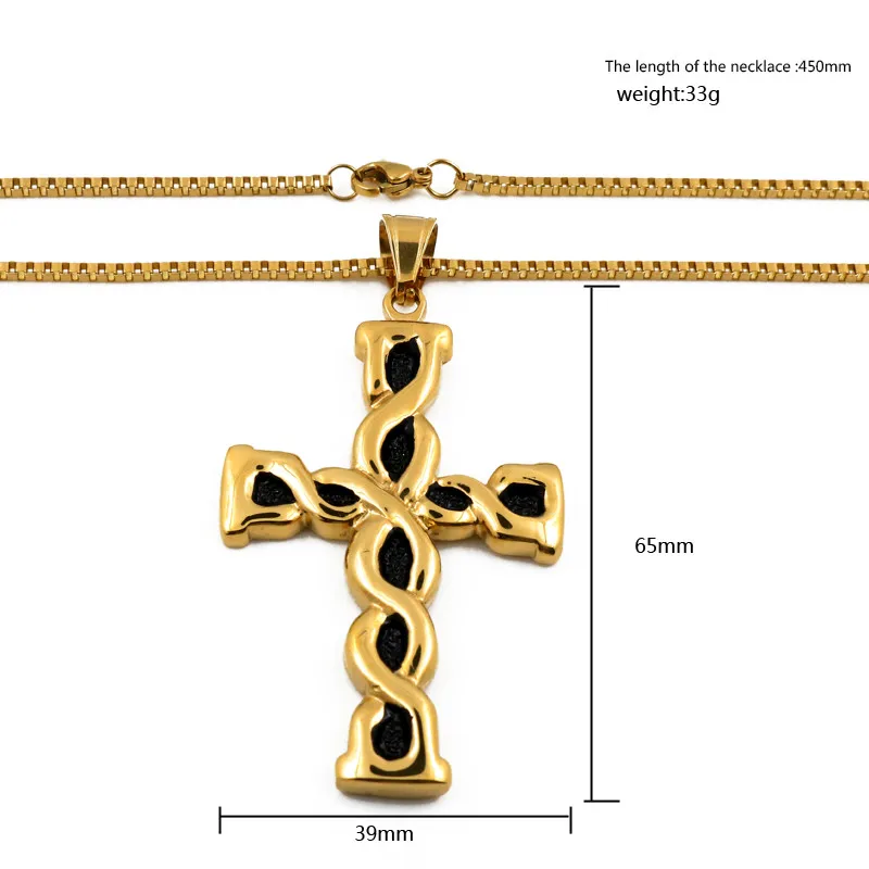 Stianless Стали Золотой Крест Pattern Подвески Ожерелье Аксессуары Ювелирные Изделия