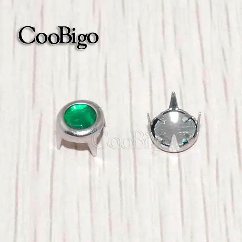 Color 9 200 шт 6 мм когти Стразы круглые плоские шпильки DIY заклепки гвоздики шипы для ткани обуви аксессуары - Цвет: Color 9