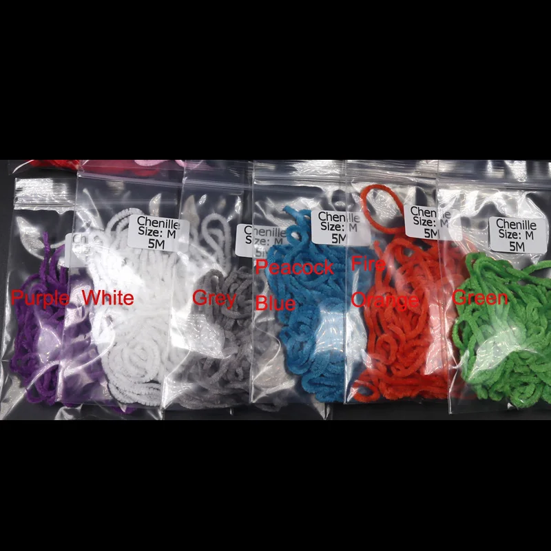 6bags mixed color Bimoo 6 мешков/упаковка материалы для завязывания мушек синель для шерстяного буггера стример шерстяной червь красный фиолетовый зеленый ярко розовый огненный оранжевый - Цвет: 6bags mixed color