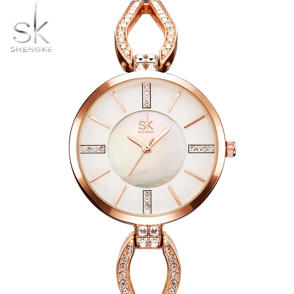 Shengke Luxury Brand Women Watches Diamond Dial Bracelet Wristwatch For Girl Elegant Ladies Quartz Watch Female Dress SK | Наручные часы
