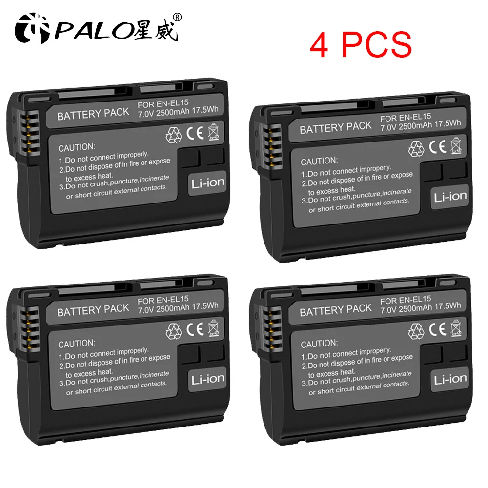 4pcs battery 3 шт. EN-EL15 RU EL15 ENEL15 EL15A Батарейки+ ЖК-дисплей Dual USB Зарядное устройство для Nikon D600 D610 D600E D800 D800E D810 D7000 D7100 d750 V1 - Цвет: 4pcs battery