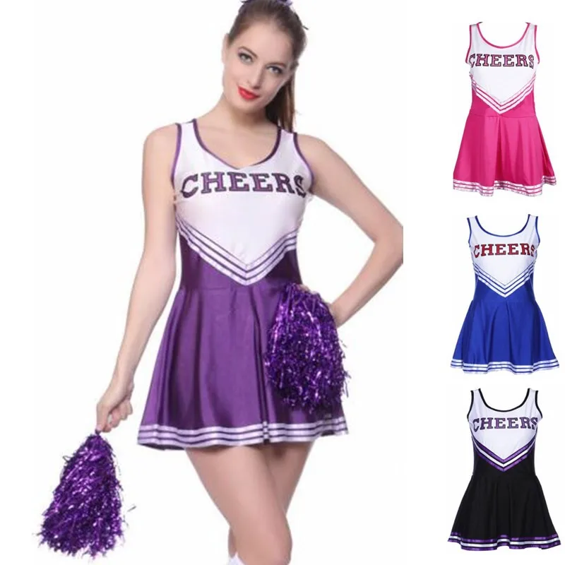 50pcs Women&Girls Cheerleading Uniforms Basketball Football Game National&Club Team Cheerleading Dress Lala Flower Cheer Props