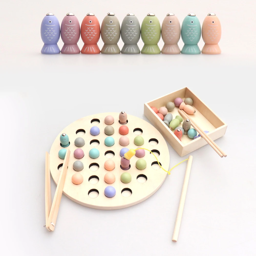 

Outdoor Magnet Fishing Teaching Aids Toy For Children Magnet Wooden Toys Kids Early Learning Educational Toys Magnetic Fish Game