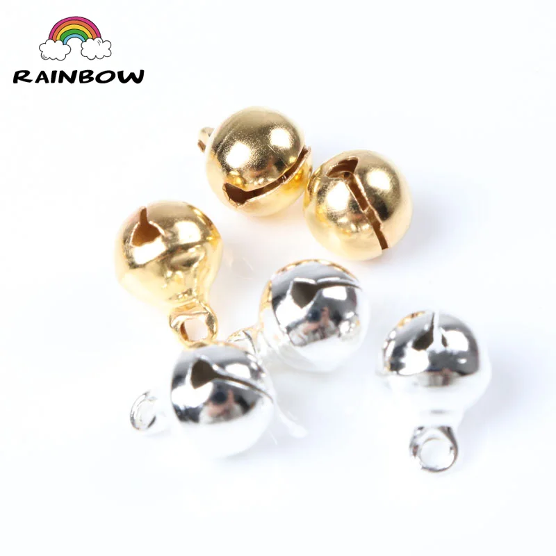 8mm 10pcs Gold Copper Round Loose Beads Jingle Bells Christmas Tree Ornamen Decoration Pendants Party Home Accessories | Украшения и