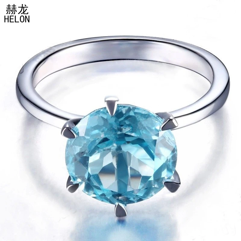 

Женское кольцо с голубым топазом, обручальное кольцо, 10 к, белое золото, сертификат 4.8ct, свадебный подарок, модные ювелирные изделия для вече...