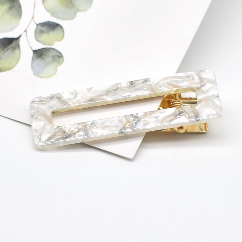 Styles Women Girl Korea Hollow Geometric Waterdrop Acrylic Hair Clips Shiny Tinfoil Sequins Hairpin Accessories Barrette |
