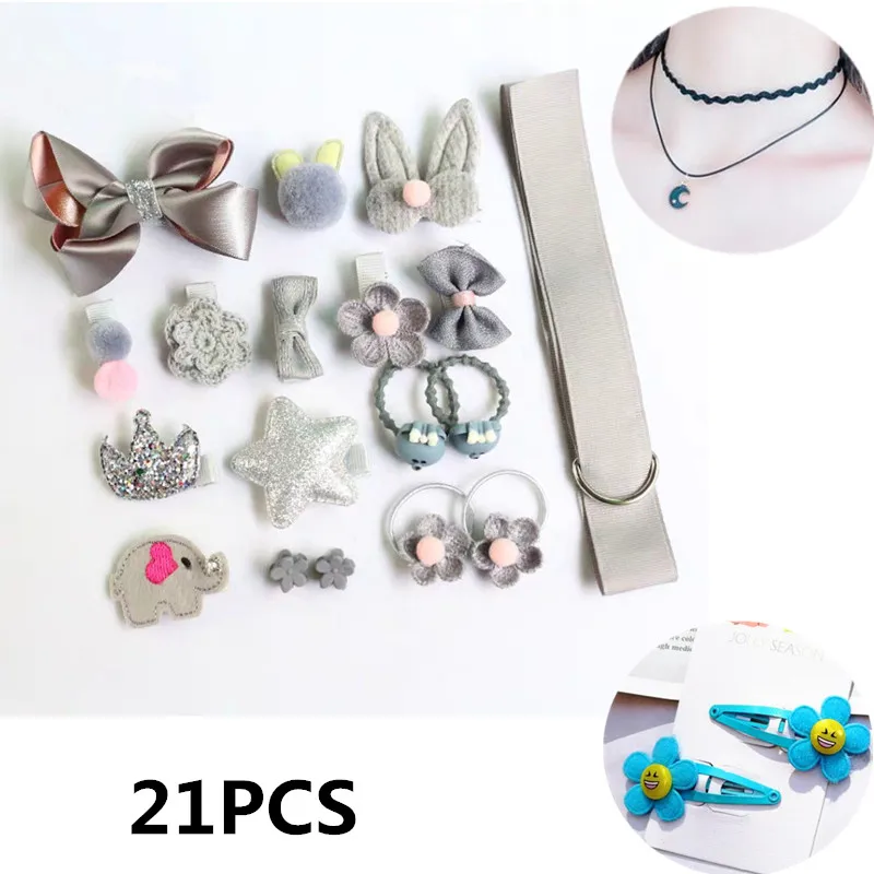 Детские заколки для волос девочек 21 шт. с милыми животными детские чокер хранения