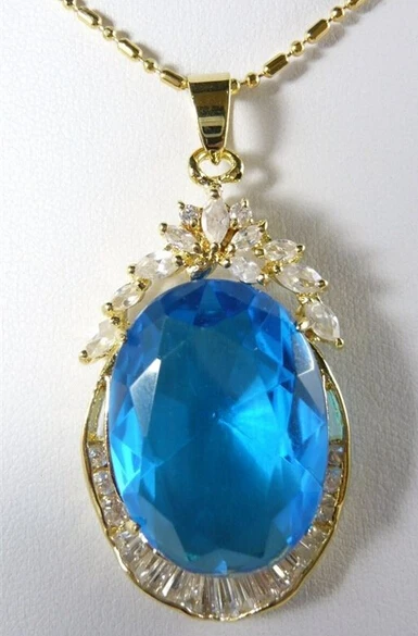 DYY 1103+++6 color! noblest green oval zircon 18KGP pendant | Украшения и аксессуары