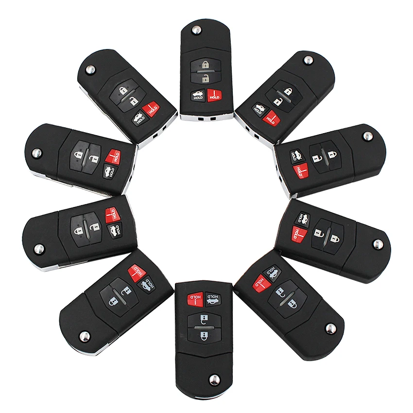 4 Button Remote Flip Key Fob FSK 313.8 MHz For Mazda 6 RX8 FCC:KPU41788 With 4D63