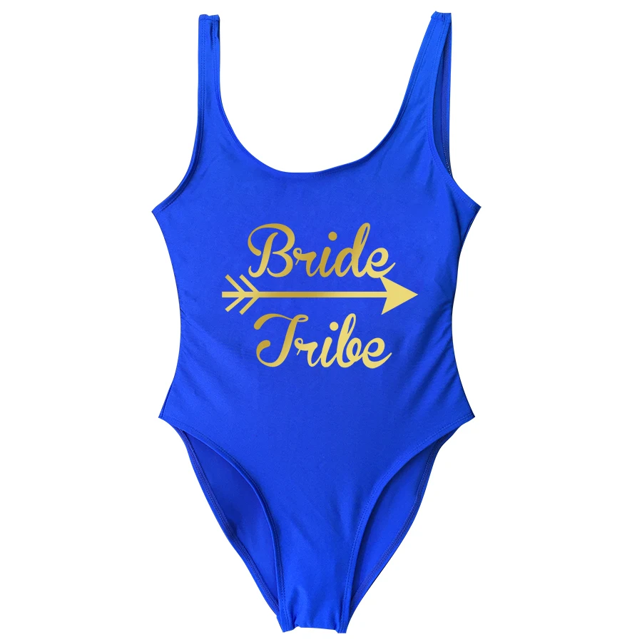 Надпись «Bride Tribe» Для женщин Одна деталь купальника стрела купидона любовь невесты купальные костюмы Свадебные медовый месяц Пляжная Вечеринка вечерние