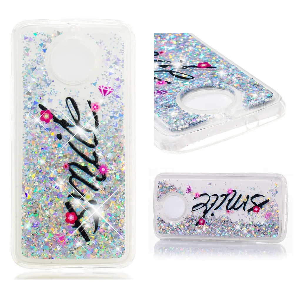 Glitter Sand Quicksand Dynamic Liquid Silicone Phone Case For Motorola Moto G5 G5s E4 C G6 2018 E5 Plus Z3 Play Back Cover Funda |