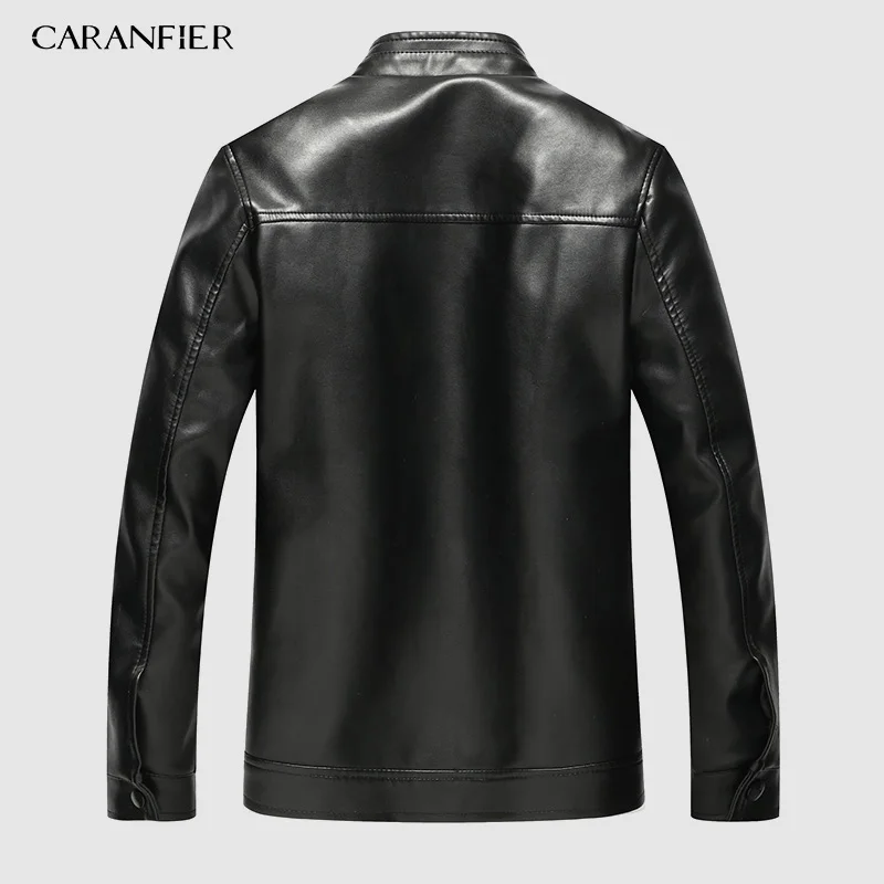 Куртка CARANFIER из искусственной кожи мужская зимняя Вельветовая толстая кожаная со