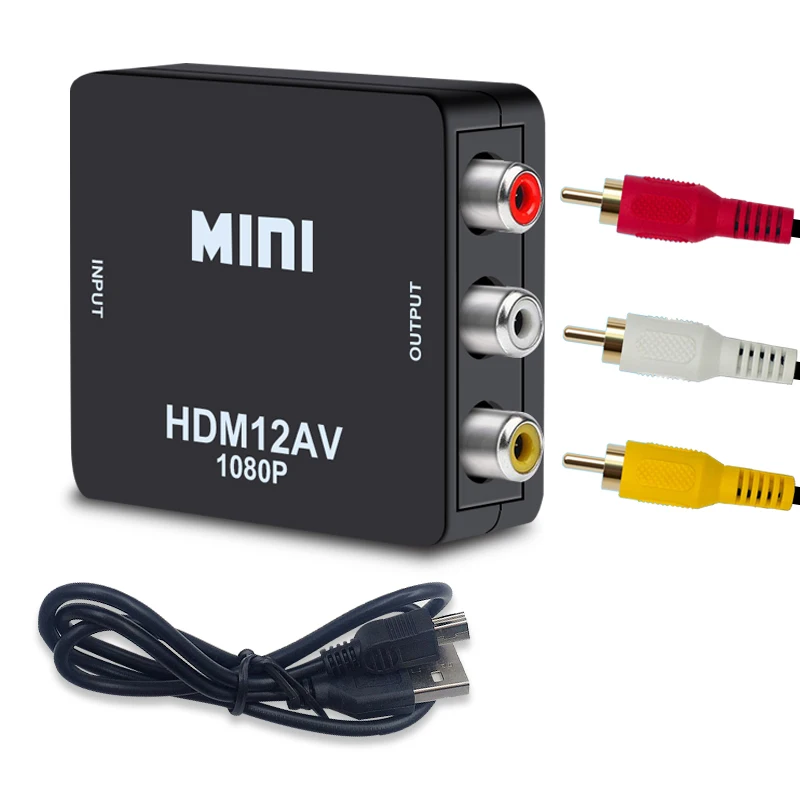 Hdmi к Rca HDMI К AV скейлер адаптер HD видео конвертер Box 1080P HDMI2AV Поддержка NTSC PAL