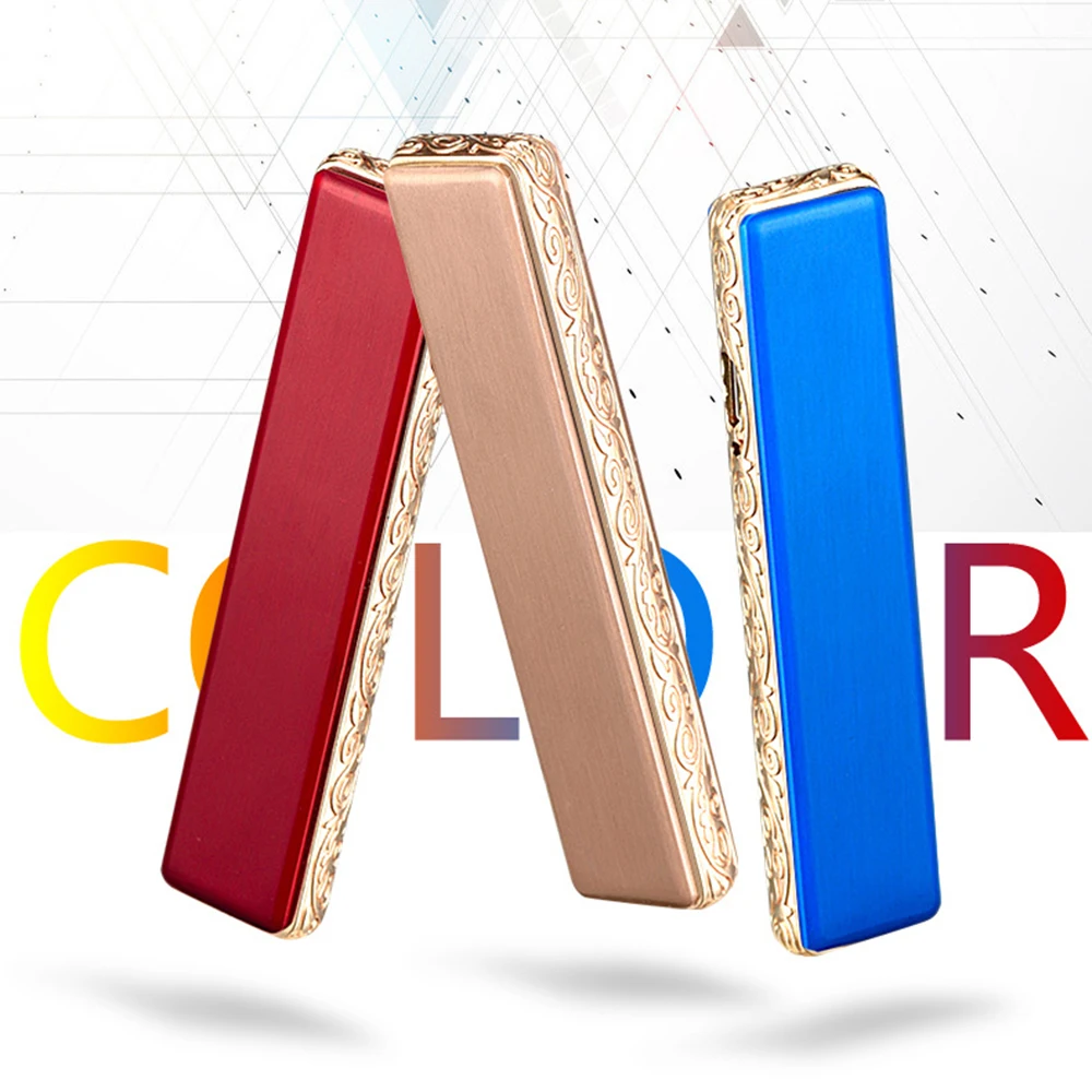 New Thin Usb Charging Metal Lighter Electronic Cigarette Lighters Small Rechargeable Electric Windproof Men Gift | Дом и сад