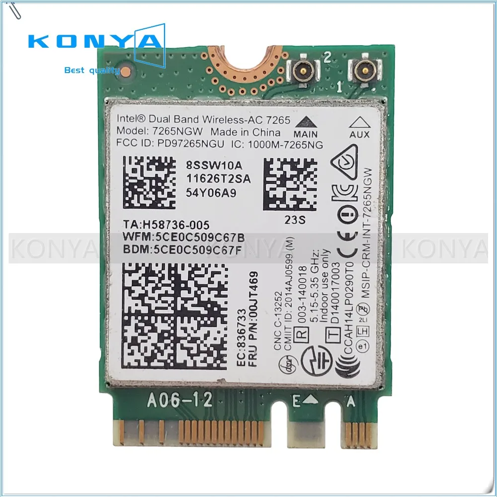Для Intel 7265 00JT469 для lenovo ThinkPad X250 T450 T550 Двухдиапазонная беспроводная карта переменного тока Wifi Bluetooth сетевая карта C26