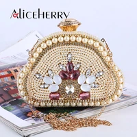 luxury design famous brand evening party bags wedding china handbag diamond clutch messenger golded shoulder bolsa feminina