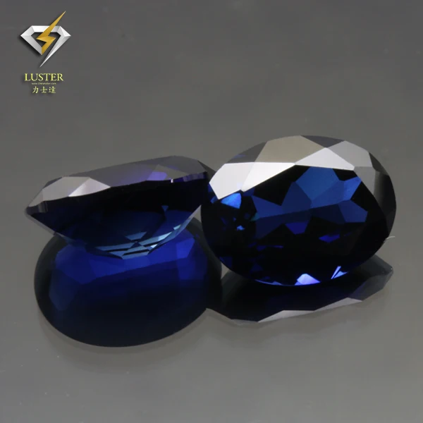 1 шт каждого размера синтетический овальный вырез 34 # синий корунд камень для DIY