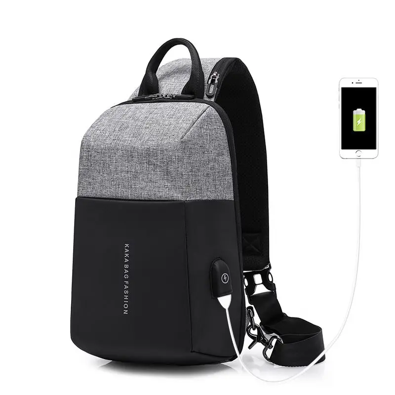 LHLYSGS Мужская мода Анти Вор USB подзарядка сумка на плечо Burglarproof через для