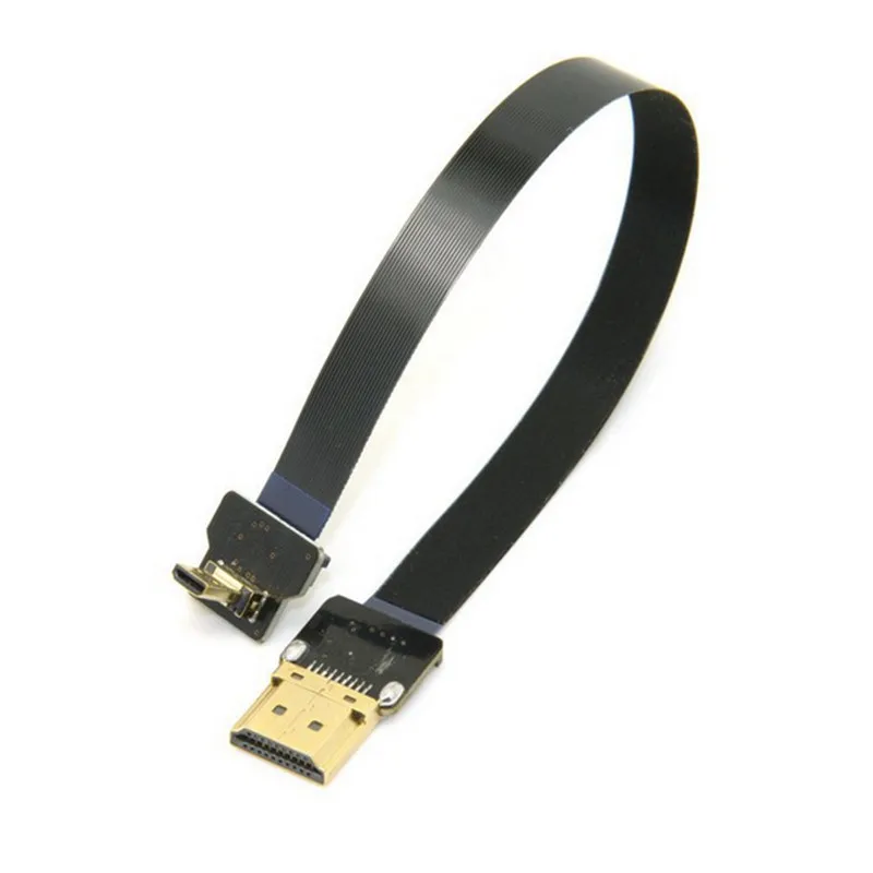 Плоский кабель 0 1 м 90 градусов вверх под углом FPV Micro HDMI совместимый штекер к FPC для