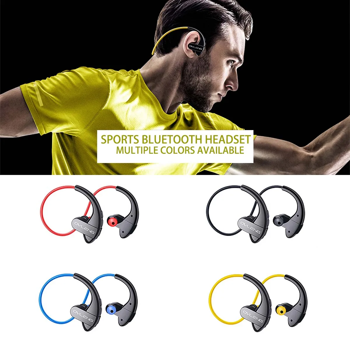 Беспроводные наушники Bluetooth для спорта бега стерео гарнитура с Micr