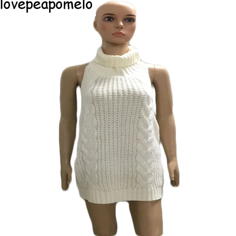 Женский трикотажный свитер с воротником-хомутом в европейском и американском