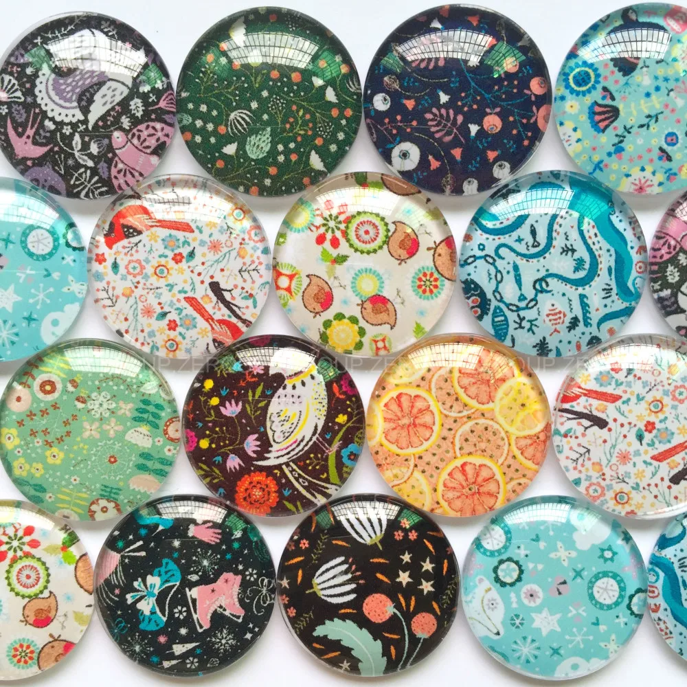 

ZEROUP 12mm 20mm Handmade Photo Glass Cabochons Mixed Dogs Pattern Domed Round Jewelry Accessories Supplies for Jewelry TP-314