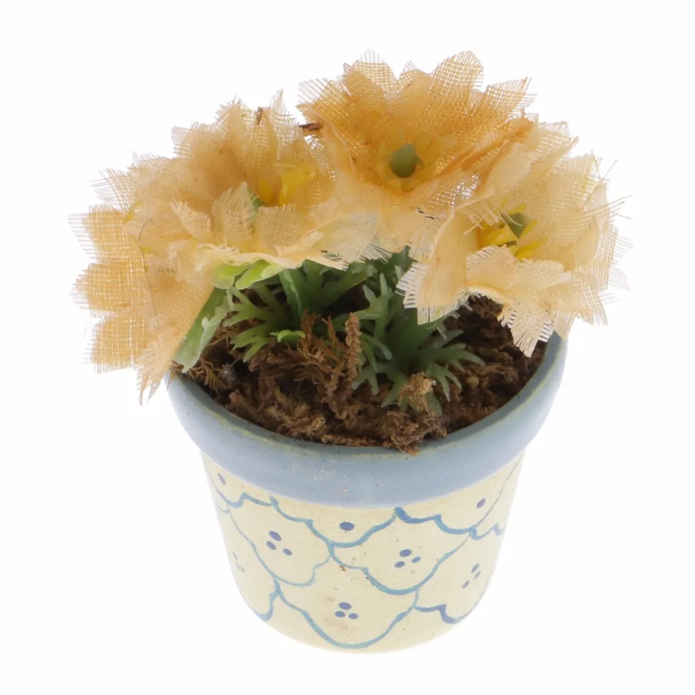 

G10-X162 children baby gift Toy 1:12 Dollhouse mini Furniture Miniature rement accessories Plastic flower pot 1pcs