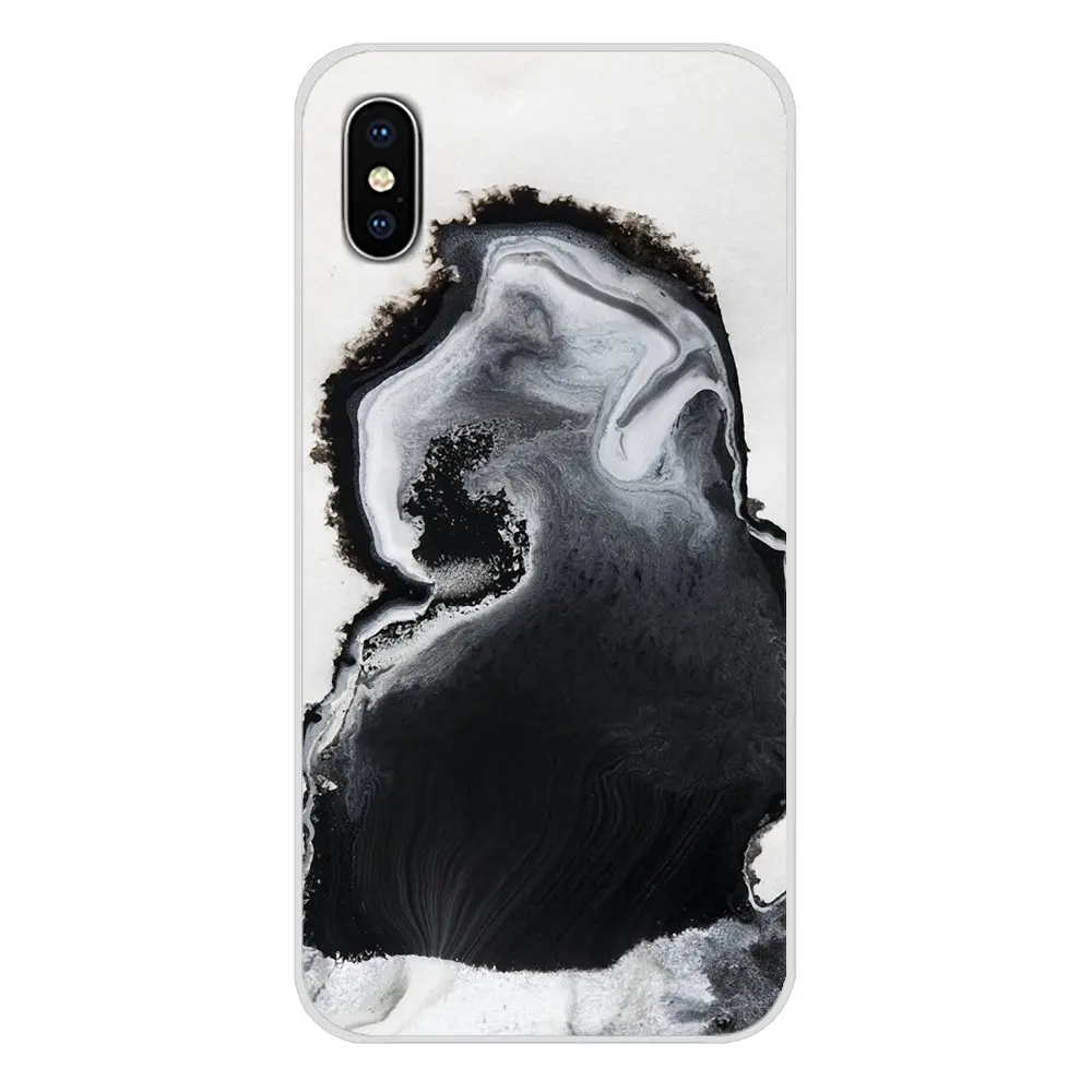Silicone Phone Shell Case Black and white watercolor textures For Samsung Galaxy A3 A5 A7 A9 A8 Star A6 Plus 2018 2015 2016 2017 | Мобильные
