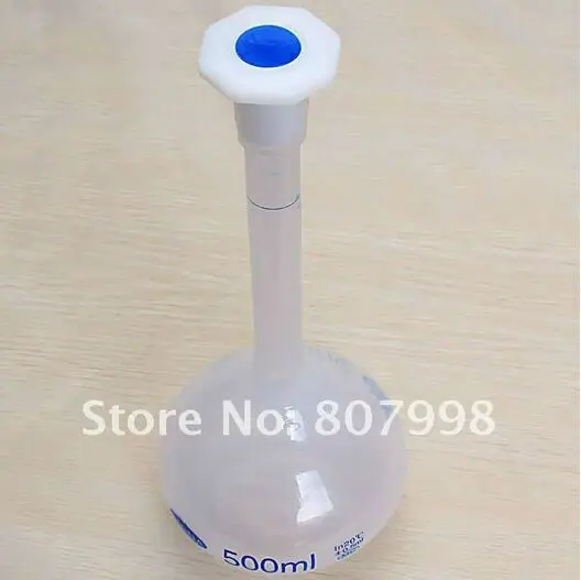 500 мл пластиковая лабораторная объемная фляга измерительная с винтовой крышкой