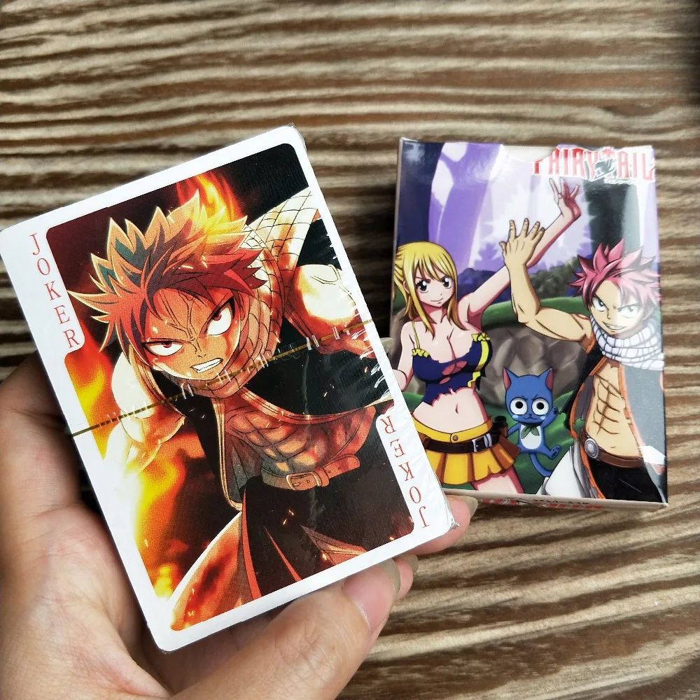 54 шт./пара покер настольная игра Fairytail Настольная мультфильм игры карты счастливы