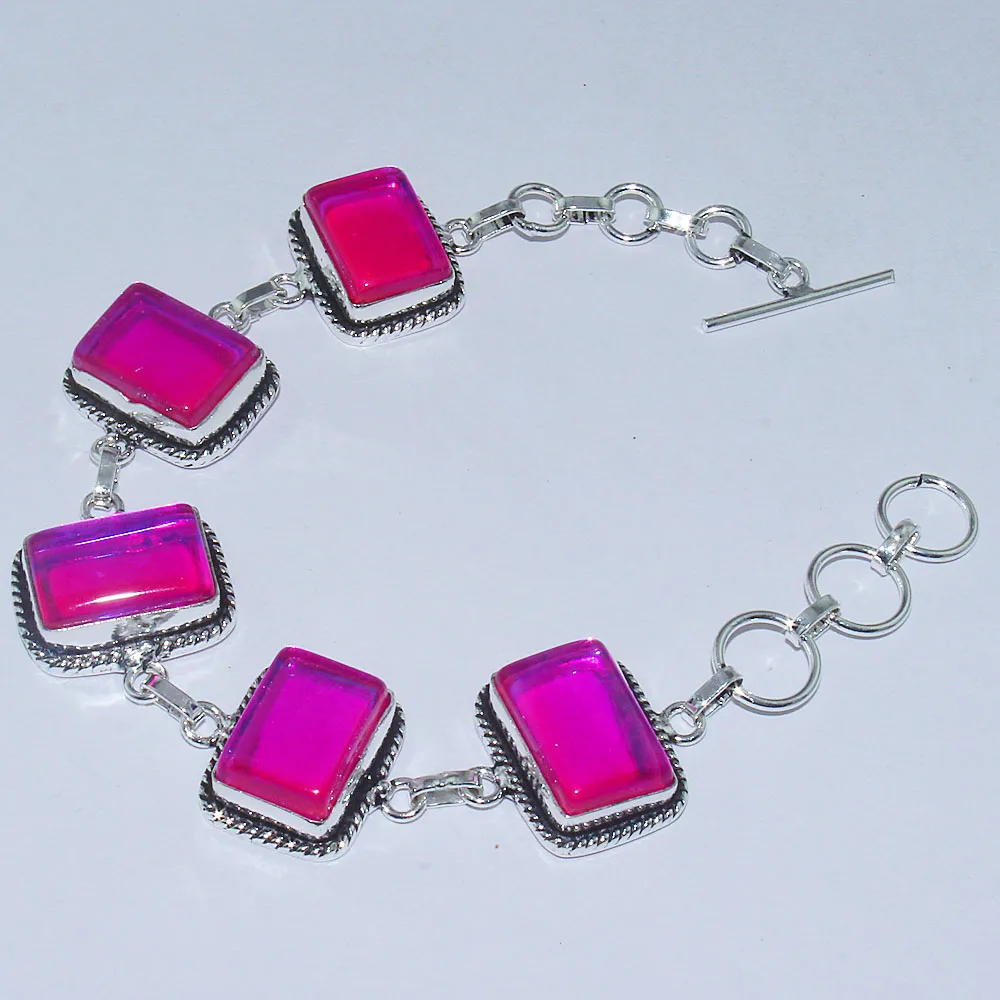 Браслет Rainbow Topas с серебряным покрытием из меди 20 5 см B1113|bracelet silver|bracelet braceletsilver