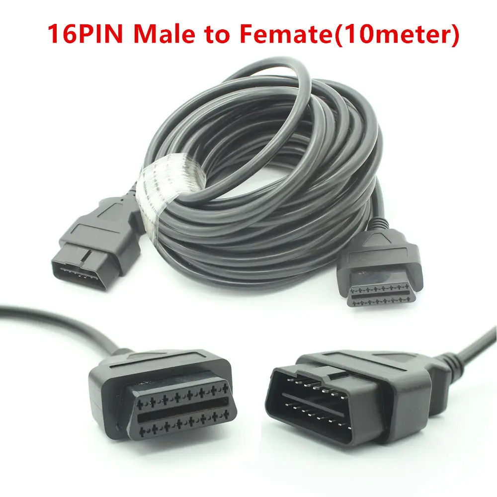 10 м OBD2 16PIN мужского и женского пола Диагностика расширения инструмент