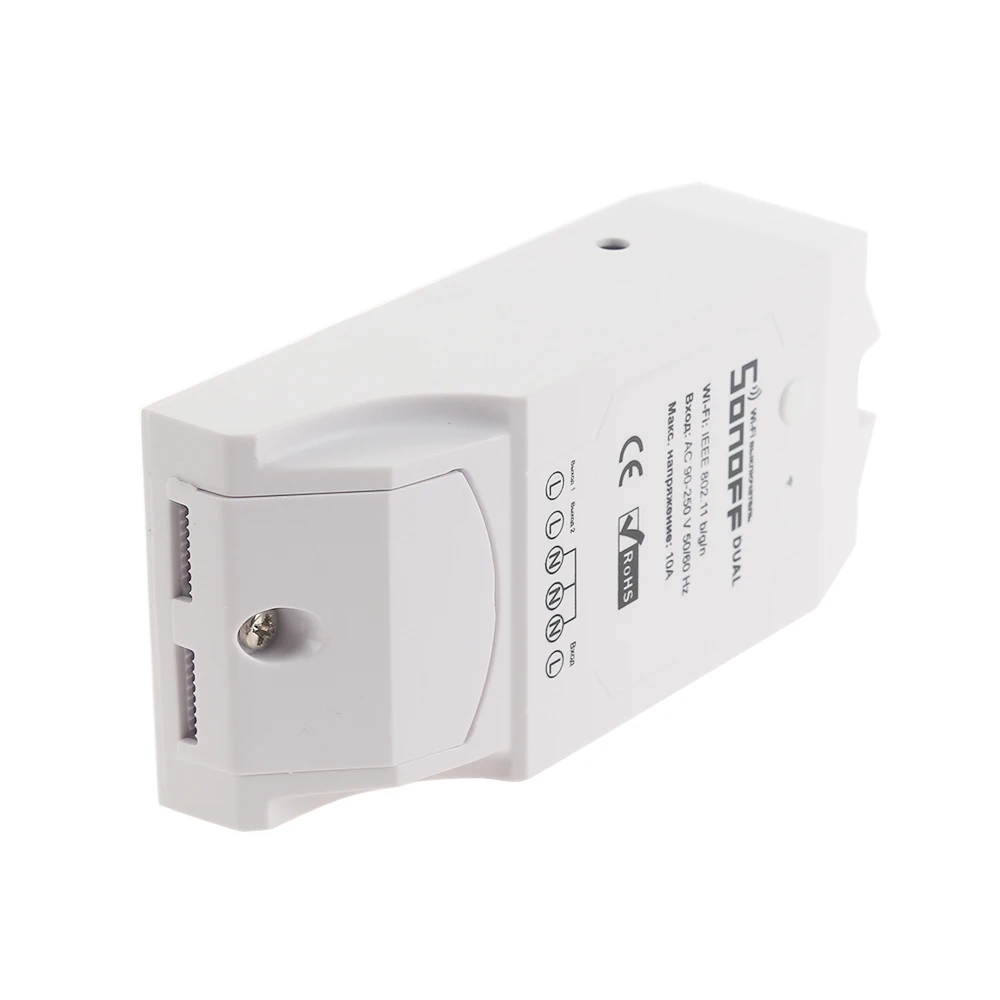 Sonoff 10A WiFi беспроводной умный дом DIY Дистанционное включение/выключение с помощью мобильного телефона Автоматизация переключатель гнездо для Sonoff Dual-Itead
