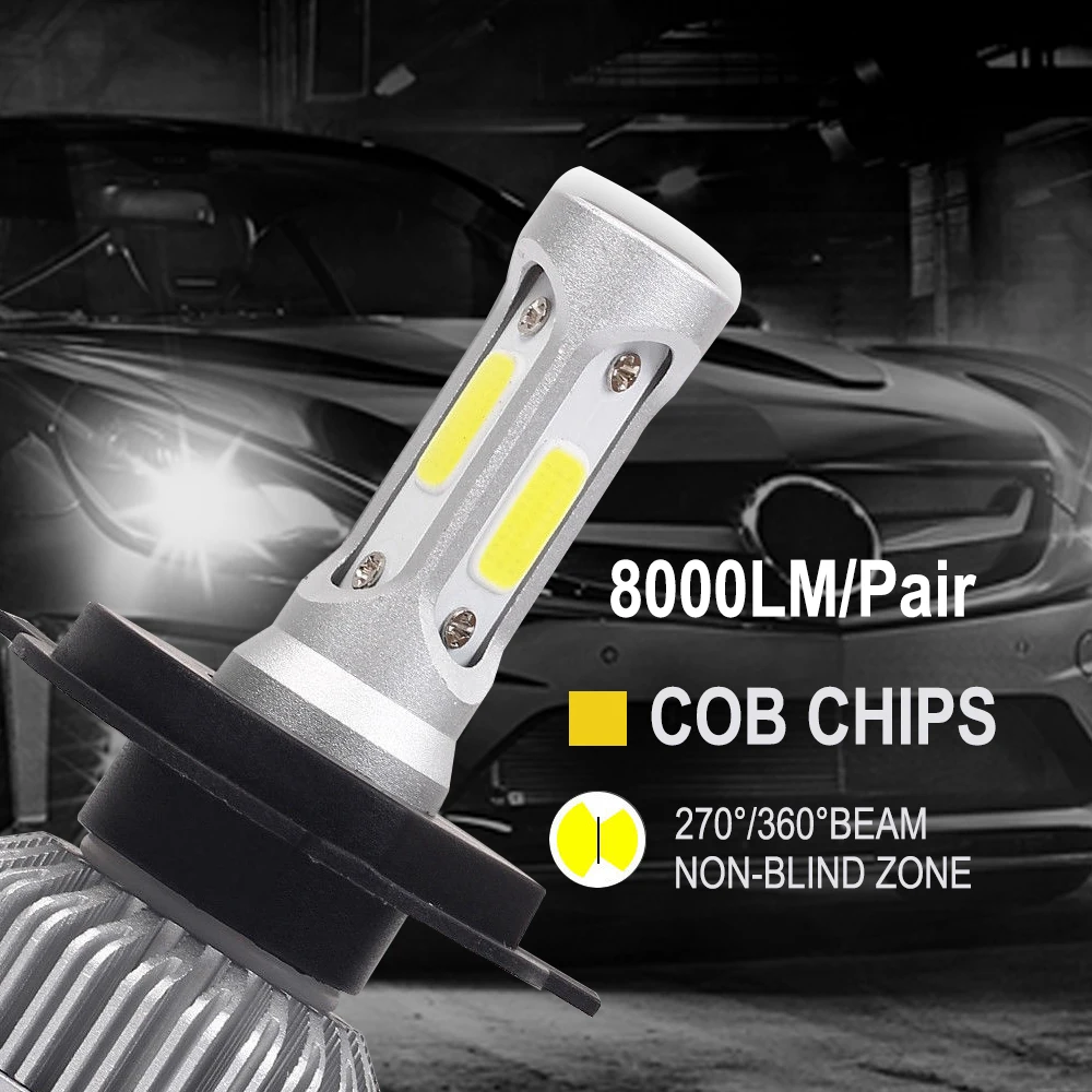 H4 светодиодный 2 шт. S2 H7 автомобильная лампа H11 H1 H13 H3 H27 9005/HB3 9006/HB4 9007 подол короче