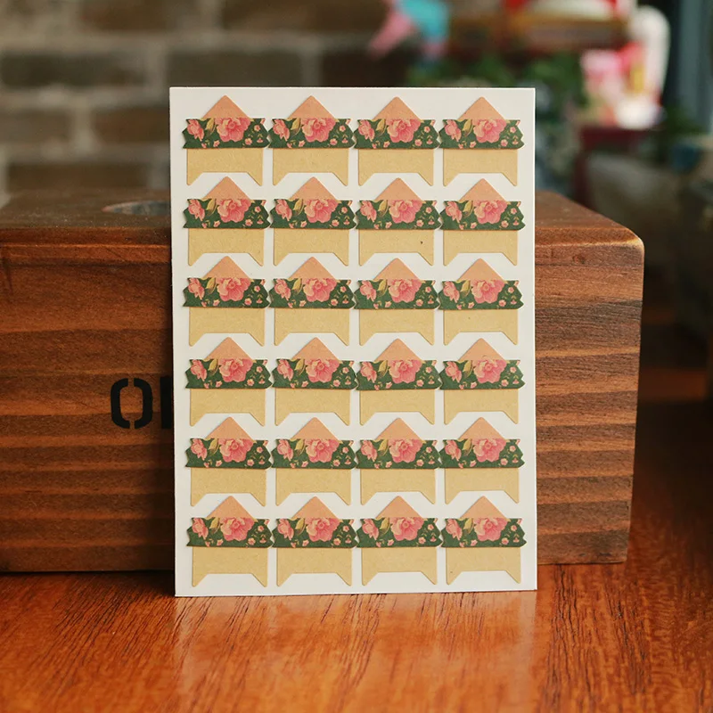 96 шт./лот 4 листа винтажные бумажные уголки с цветами самодельные наклейки для