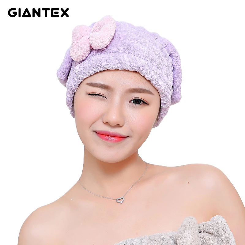 GIANTEX женские полотенца для головы ванная комната Хлопковое полотенце волос