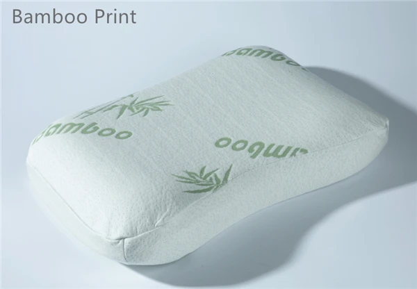 Bamboo Print Пуренлатекс Таиланд чистый натуральный латекс подушка мягкая для взрослых контурная Шея Защитная шейный отдел позвоночника правильная анти-клещи жесткая подушка - Цвет: Bamboo Print
