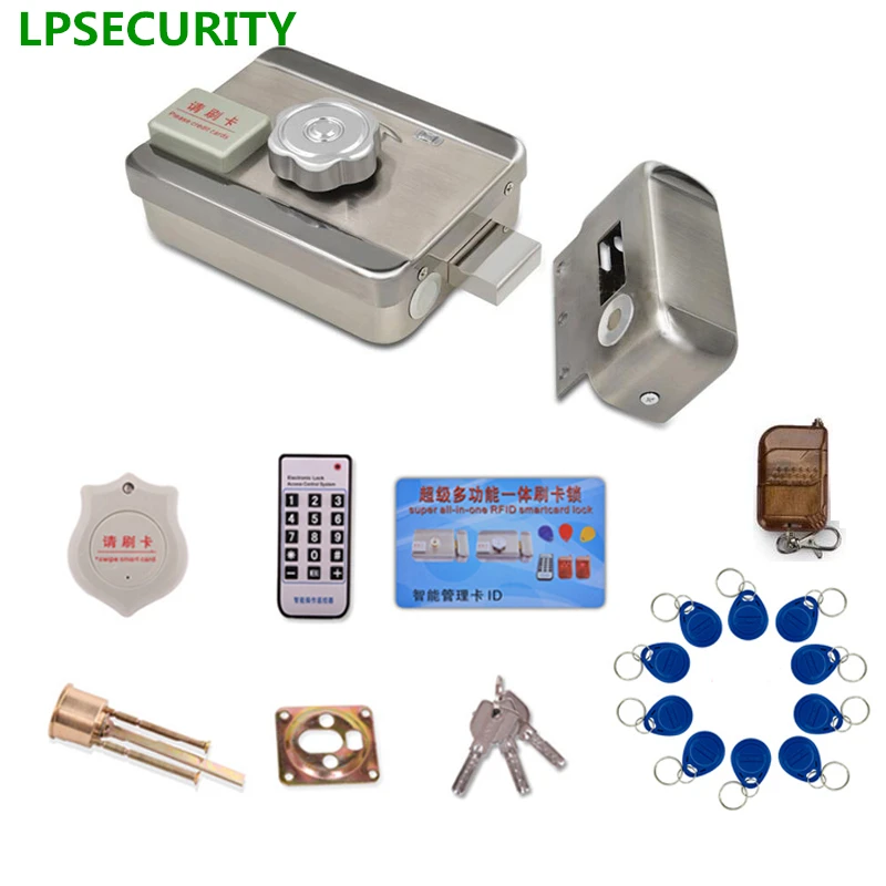 LPSECURITY 1 шт. замок электрических ворот с 125 кГц считыватель 10 брелоков для контроля