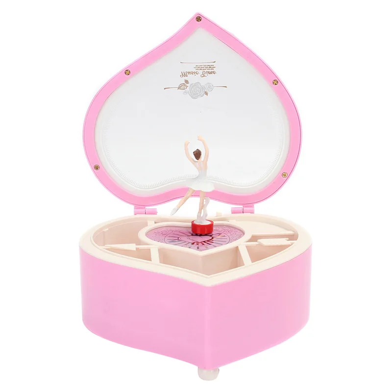 Музыкальная шкатулка для украшений в форме сердца Танцующая балерина подарок