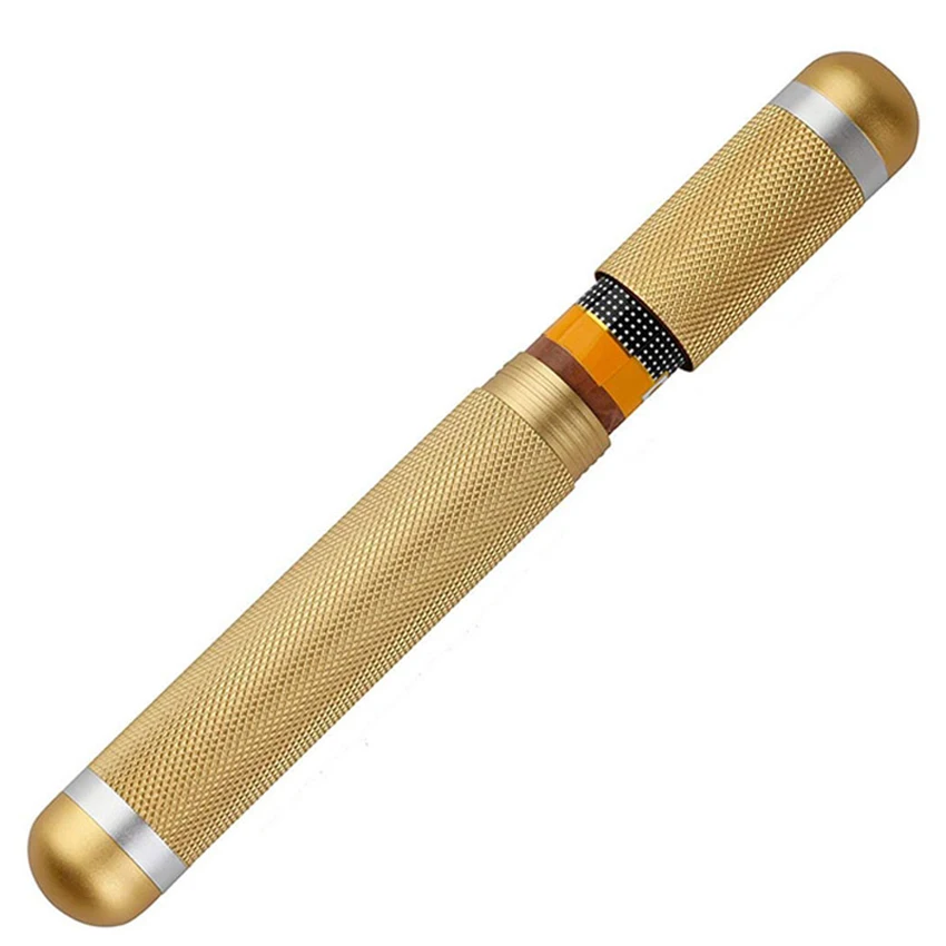 

Scotte aluminum cigar tube elegant cigar holders 2 colors (Golden)