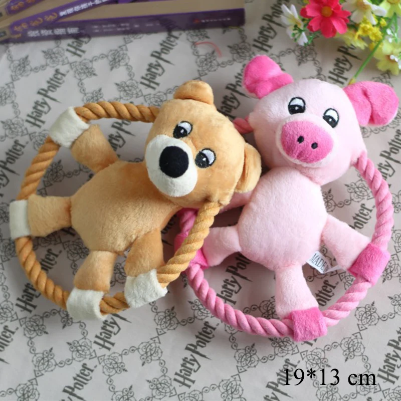 2 pcs/set Dog Toys Squeak Chew Durable Ropes Pet Round Interactive Toy Supply Product Tiger Cow Flying Discs | Дом и сад
