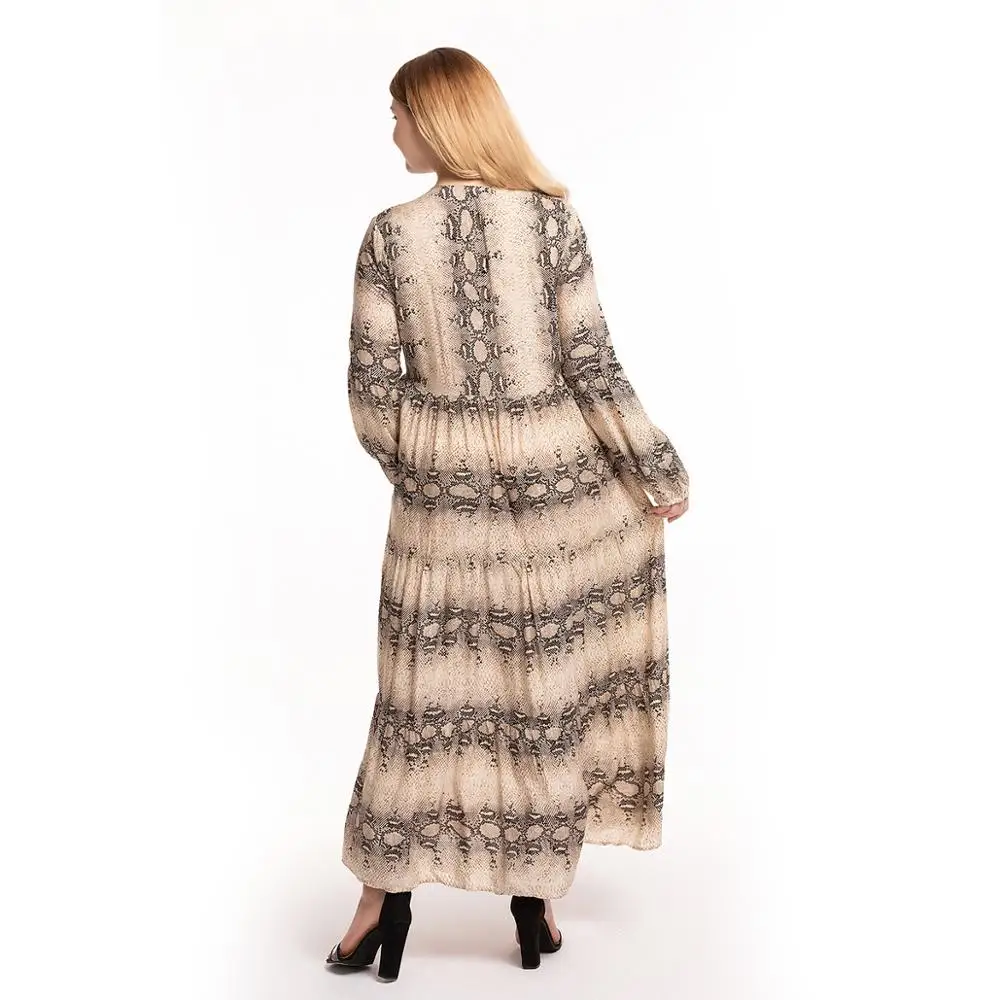 

Woman Summer new Muslim fashion leopard print cotton slim dress