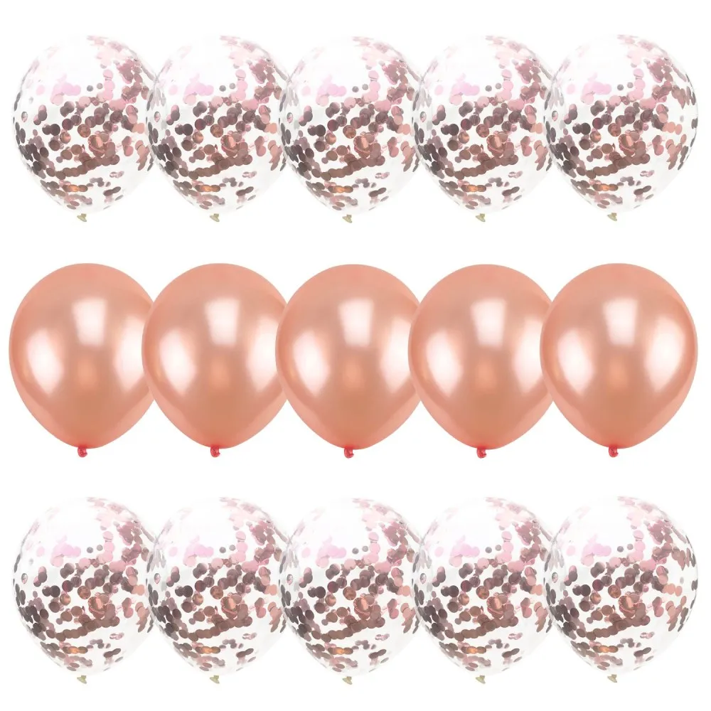 15pcs rose confetti Розовое золото конфетти балоны фольга шампанское Звезда шар свадебные шары из латекса globos BabyShower День Рождения украшения принадлежности - Цвет: 15pcs rose confetti