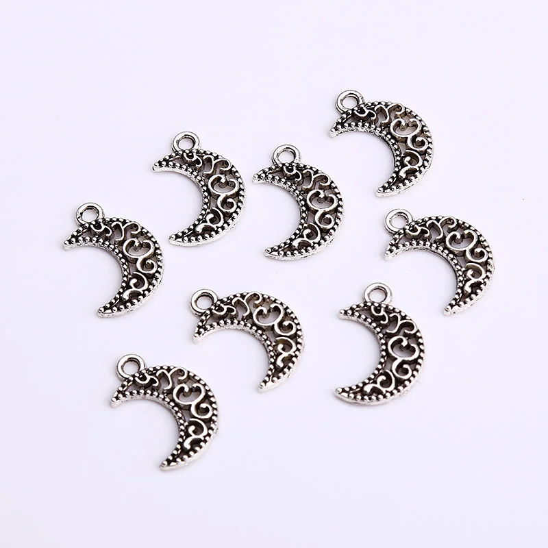 Античные серебряные металлические подвески с Луной для самостоятельного