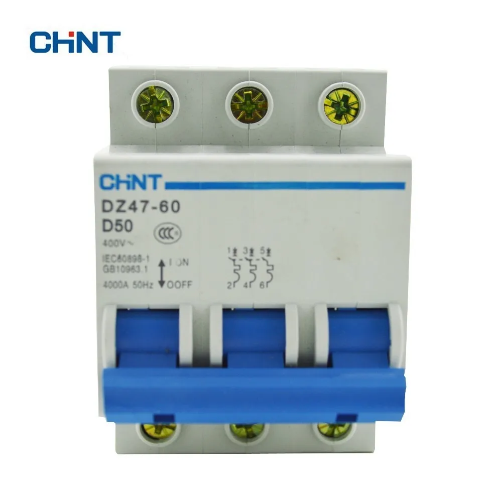 

CHINT Circuit Breakers DZ47-60 3P D50 D Type Miniature Circuit Breaker 50A