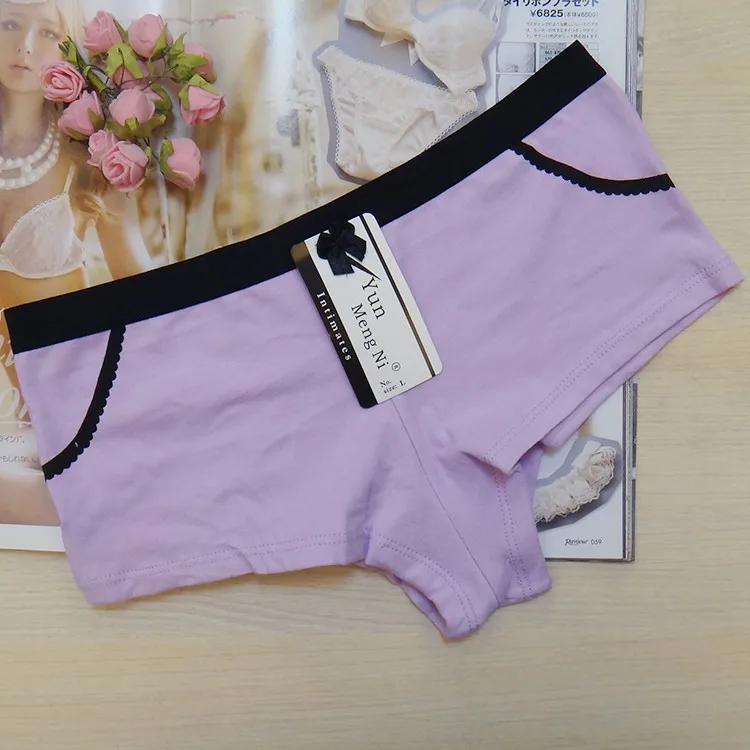 Трусы-боксеры женские с карманами хлопковые короткие трусики-танга интимное