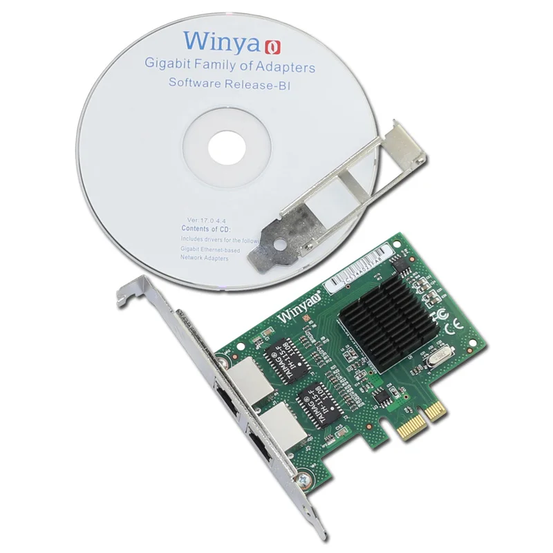 Winyao WY5715T2 PCI-e X1 Desktop Dual-port Gigabit Ethernet Adapter Network Card With Broadcom bcm5715C Chipset