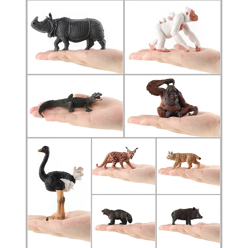 Домашнее украшение имитация шимпанзе/носорог/Страусиная фигурка Коллекционная